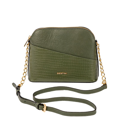 Cross Bag Pequena Couro Sestini Terrene - Oliva