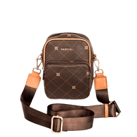 Bolsa Cross Bag Pequena Sestini Monograma - Marrom