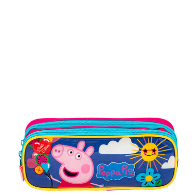 Estojo 2 Compartimentos Peppa - Colorido