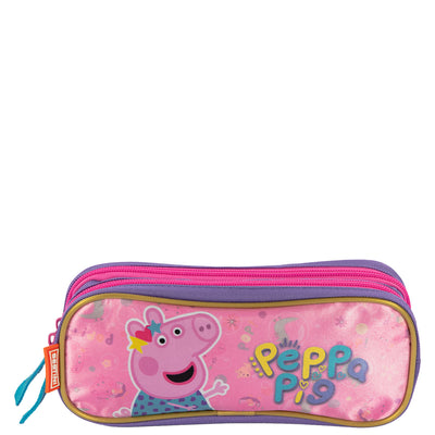 Estojo 2 Compartimentos Peppa Dots - Colorido