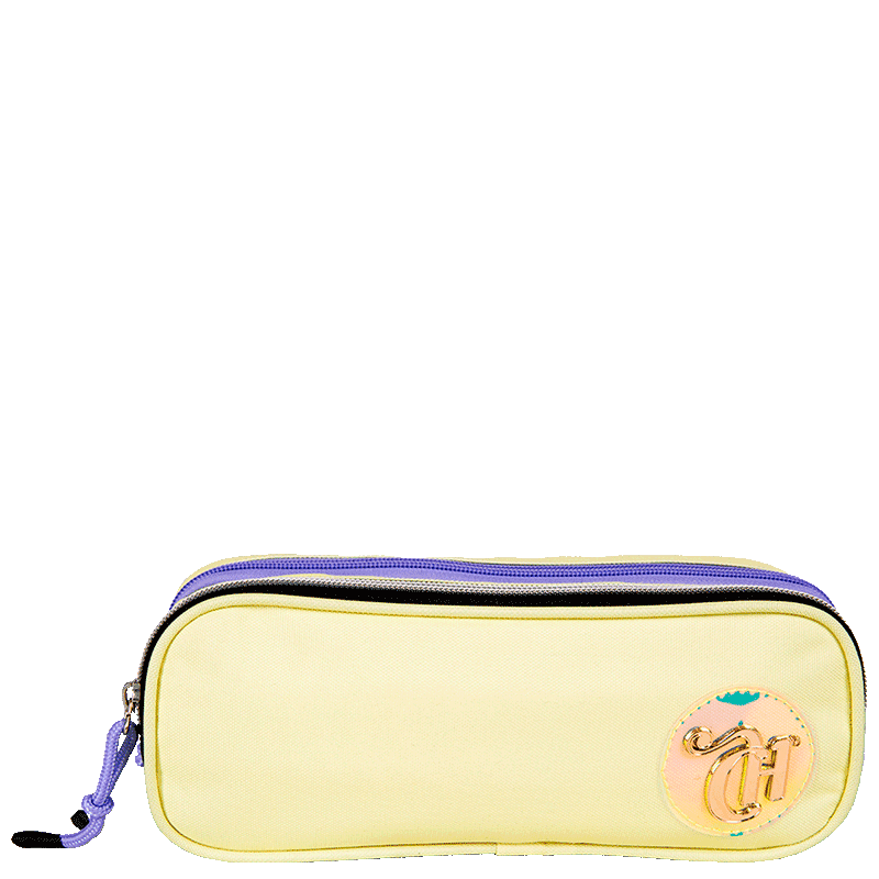 Estojo 2 Compartimentos Capricho Candy Popcorn - Amarelo