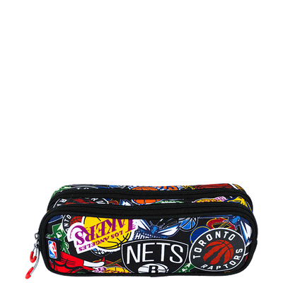 Estojo 2 Compartimentos NBA Begins Logos - Preto