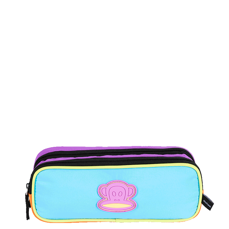 Estojo 2 Compartimentos Paul Frank Authentic - Orange Mix
