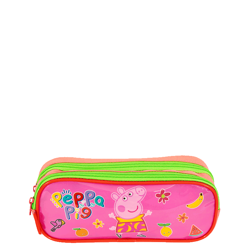 Estojo 2 Compartimentos Peppa Fruits - Colorido