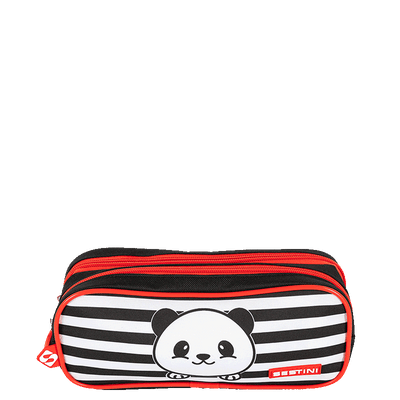 Estojo 2 Compartimentos Sestini Kids Panda 4 - Colorido