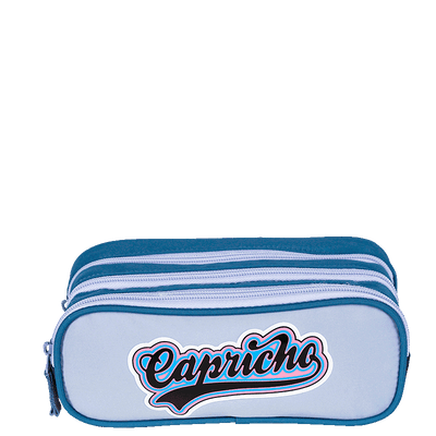 Estojo 3 Compartimentos Capricho Class Cosmic Patches - Azul