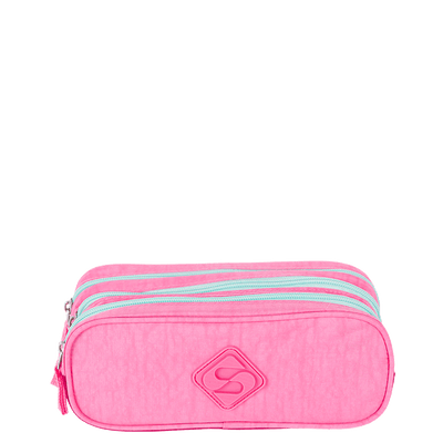 Estojo 3 Compartimentos Crinkle 2 Double Rosa - Pink