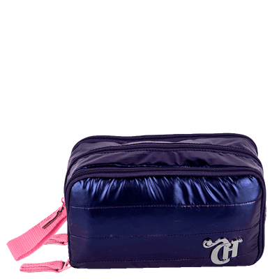 Estojo Box Especial 3 Compartimentos Capricho Puffer Azul - Metálico