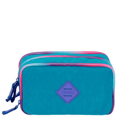 Estojo Box Especial 3 Compartimentos Degradê Azul - Caribe