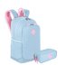 Kit  Mochila Grande Sestini Magic e Estojo 3 Compartimentos Sestini Hydroblock - Azul