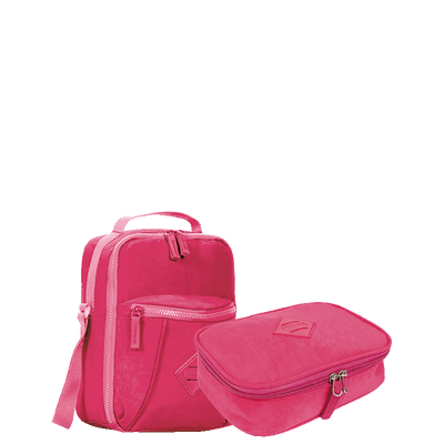 Kit Lancheira Pocket e Estojo Box Especial Sestini Crinkle Rosa - Pink