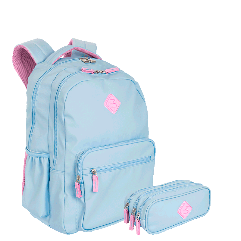 Kit  Mochila 2 Compartimentos Sestini College e Estojo 3 Compartimentos Sestini Hydroblock - Azul