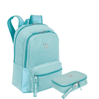 Kit  Mochila 2 Compartimentos e Estojo Box Especial Capricho Hype - Verde