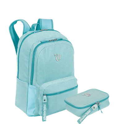 Kit  Mochila 2 Compartimentos e Estojo Box Especial Capricho Hype - Verde