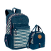 Kit  Mochila 2 Compartimentos e Lancheira 2 Compartimentos Paul Frank World - Azul Marinho