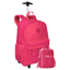 Kit Mochila Carrinho Externo e Lancheira Pocket Sestini Crinkle Rosa - Pink