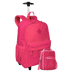 Kit Mochila Carrinho Externo e Lancheira Pocket Sestini Crinkle Rosa - Pink