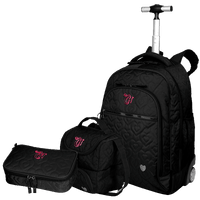 Kit  Mochila Carrinho Grande mais Lancheira 2 Compartimentos Abertura em U e Estojo Box Especial Capricho Crush - Preto