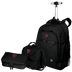 Kit  Mochila Carrinho Grande mais Lancheira 2 Compartimentos Abertura em U e Estojo Box Especial Capricho Crush - Preto