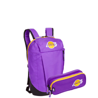 Kit Mochila Compacta e Estojo 2 Compartimentos Lakers - Roxo