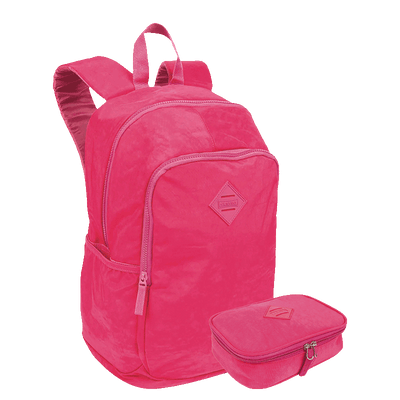 Kit Mochila e Estojo Box Especial Sestini Crinkle Rosa - Pink