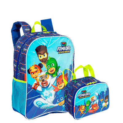 Kit  Mochila e Lancheira Pequena Pj Masks M Power Heroes - Colorido