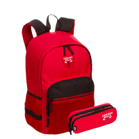 Kit Mochila Grande E Estojo 2 Compartimentos Chicago Bulls - Vermelho