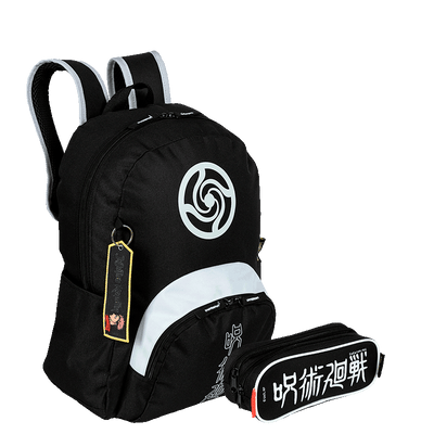 Kit  Mochila Grande e Estojo 2 Compartimentos Jujutsu M Anime - Colorido