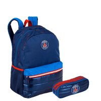 Kit  Mochila Grande e Estojo 2 Compartimentos PSG M Plus Stripes - Colorido