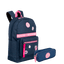 Kit  Mochila Grande e Estojo 2 Compartimentos Sestini Trend - Jeans