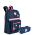 Kit  Mochila Grande e Estojo 2 Compartimentos Sestini Trend - Jeans