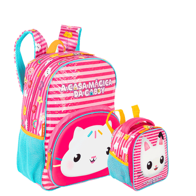 Kit  Mochila Grande e Lancheira Grande Gabby X Friendship - Colorido