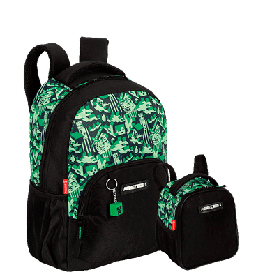 Kit  Mochila Grande e Lancheira Grande Minecraft X Camoterra - Colorido