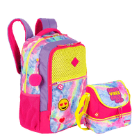 Kit  Mochila Grande e Lancheira Grande Sestini X Good Vibes - Colorido