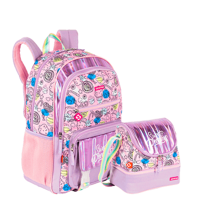 Kit  Mochila Grande e Lancheira Grande Sestini Y Dreams - Colorido