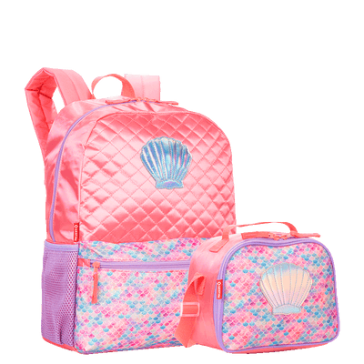 Kit  Mochila Grande e Lancheira Pequena Sestini M Plus Sereia 3 - Colorido