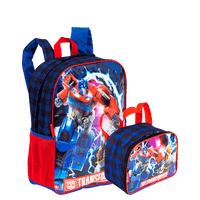 Kit  Mochila Grande e Lancheira Pequena Transformers M Optimus - Colorido