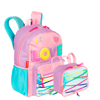 Kit  Mochila Grande e Lancheira Pequena X Colors Girls - Colorido