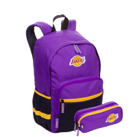 Kit Mochila Grande e Estojo 2 Compartimentos Colorido - Lakers