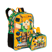 Kit Mochila Grande e Lancheira Pequena Minecraft Funtage - Colorido