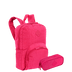 Kit  Mochila Grande Sestini Happy Crinkle e Estojo 2 Compartimentos - Rosa