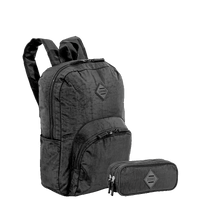 Kit  Mochila Grande Sestini Happy Crinkle e Estojo 2 Compartimentos - Preto