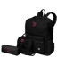 Kit  Mochila Grande mais Lancheira 2 Compartimentos Abertura em U e Estojo Capricho Crush - Preto