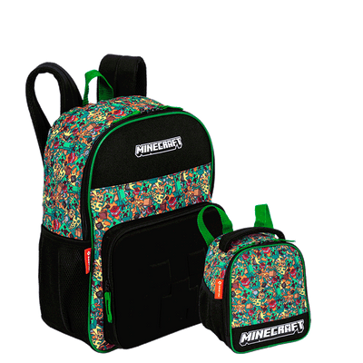 Kit  Mochila Grande e Lancheira Grande Minecraft X Funtage - Colorido