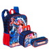 Kit  Mochila Grande mais Lancheira Pequena e Estojo 2 Compartimentos Transformers M Optimus - Colorido