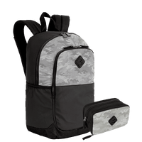 Kit  Mochila Grande Sestini Magic e Estojo Box Especial 3 Compartimentos - Preto e Cinza