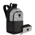 Kit  Mochila Grande Sestini Magic e Estojo Box Especial 3 Compartimentos - Preto e Cinza