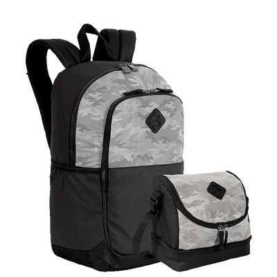 Kit  Mochila Grande Sestini Magic e Lancheira 2 Compartimentos - Preto e Cinza
