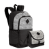 Kit  Mochila Grande Sestini Magic e Lancheira 2 Compartimentos - Preto e Cinza