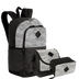 Kit  Mochila Grande Sestini Magic mais Lancheira 2 Compartimentos e Estojo Box Especial 3 Compartimentos - Preto e Cinza